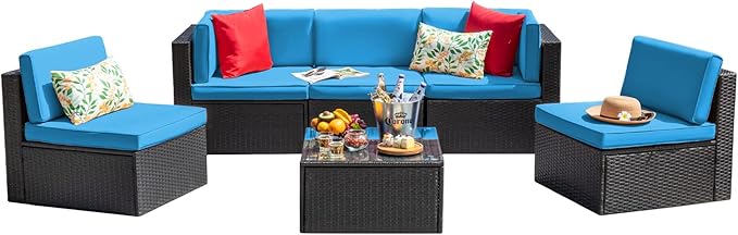 Devoko Patio Furniture Sets 6 Pieces Outdoor Sectional Rattan Sofa Manual by DEVOKO