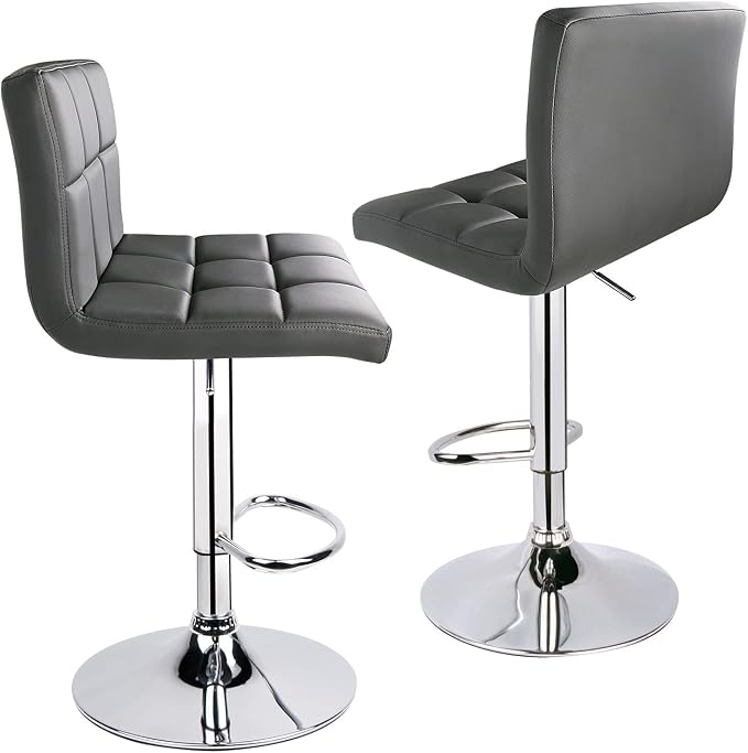 Leopard Bar Stools, Modern PU Leather Adjustable Swivel Bar Stool - Image 8