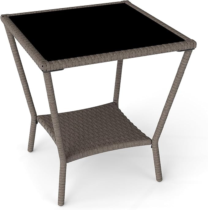 Kinfant Rattan Patio Side Table - Image 8