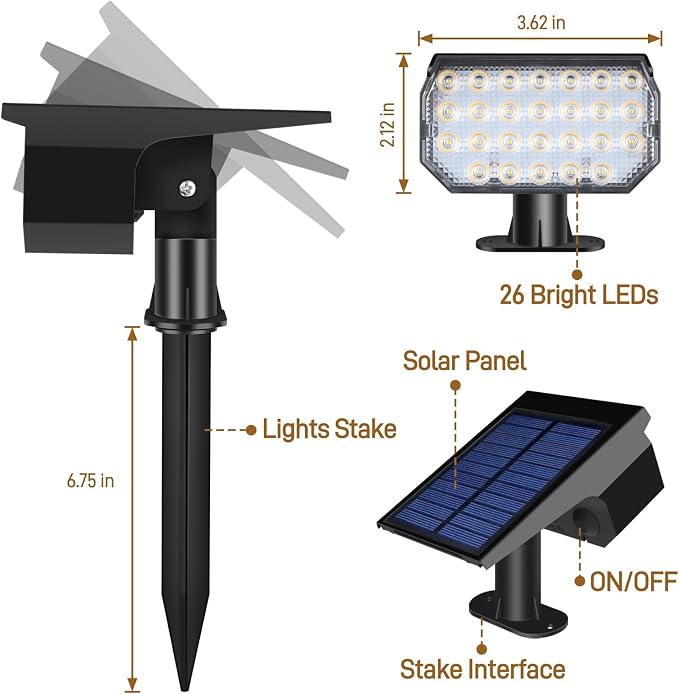 RGB Solar Lights Outdoor Waterproof IP65, 7 Lighting Modes Color Changing 26 - Image 5
