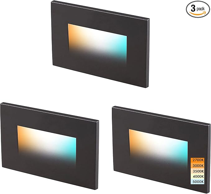 CLOUDY BAY 120V 5CCT Dimmable LED Indoor Outdoor Step Light, by CLOUDYBAY