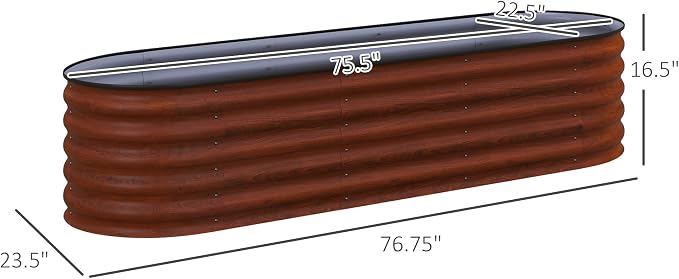 Outsunny 6.5' x 2' x 1.4' Galvanized Raised Garden Bed Kit, Outdoor Metal - Image 7