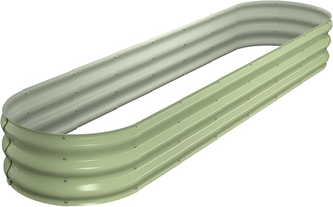 Raised Garden Bed Kit, Oval Large Metal Raised Beds by Winpull
