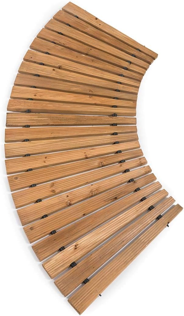 Plow & Hearth 4' Curved Outdoor Wooden Pathway | 18" Wide Rollout Outdoor - Image 5