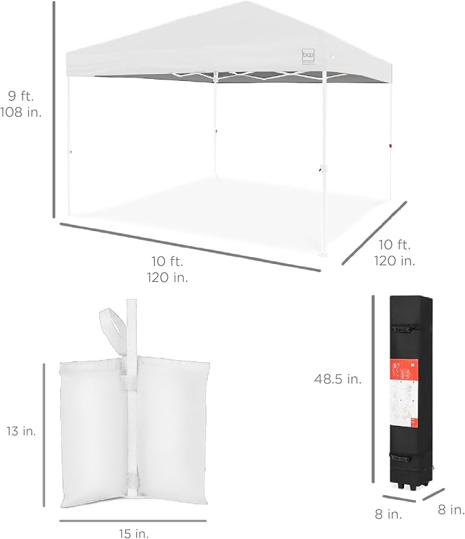 Best Choice Products 10x10ft Pop Up Canopy Tent, Outdoor Shade, 1 Person 1 - Image 9