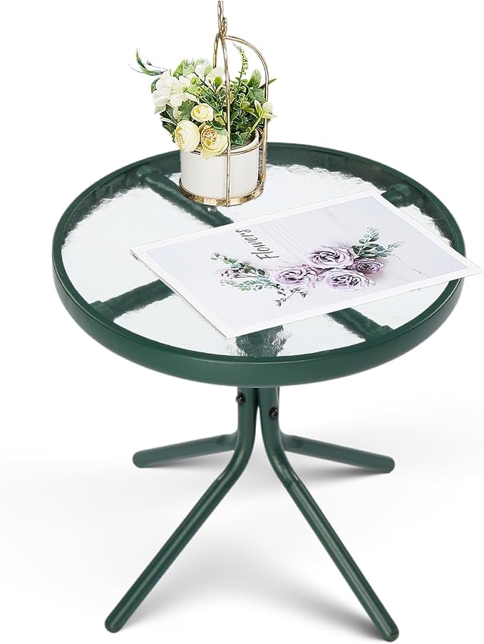 VINGLI Outdoor Side Table, Weatherproof Small Tables by VINGLI