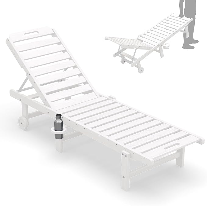 SERWALL Outdoor Chaise Lounge Chair, Pool Lounge Chair by SERWALL