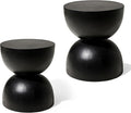 Glitzhome Outdoor Side Tables Set of 2, Heavy Duty Patio Sturdy Faux Terrazzo by Glitzhome