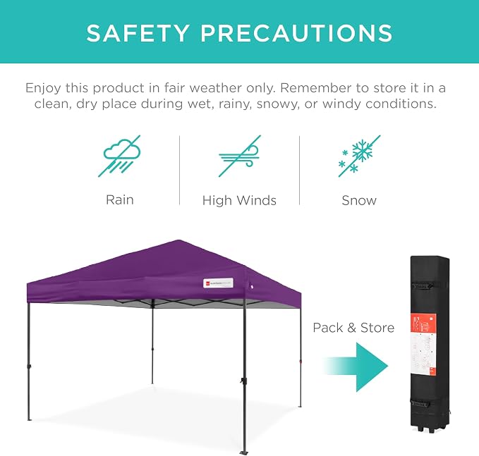 Best Choice Products 10x10ft Pop Up Canopy Tent, Outdoor Shade, 1 Person 1 - Image 5