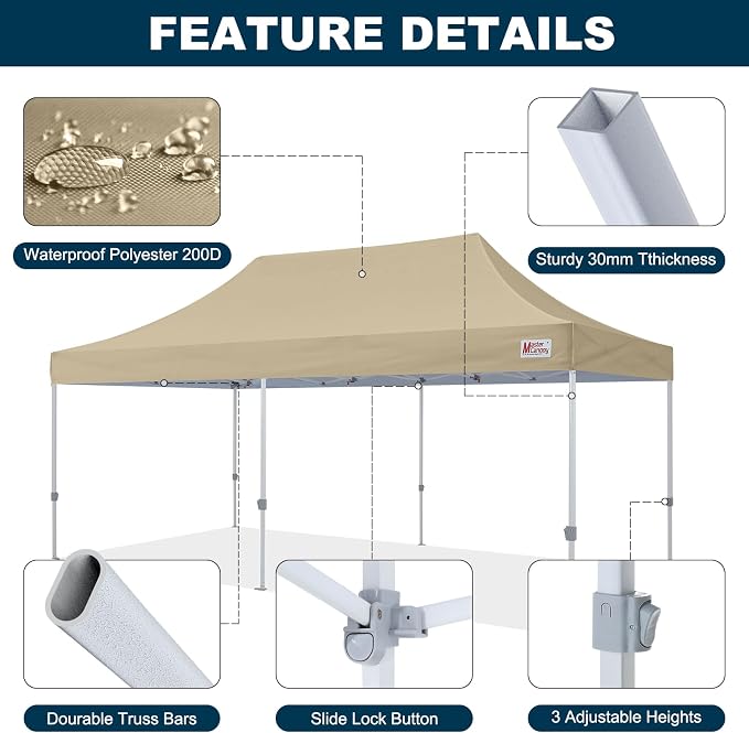MASTERCANOPY Pop Up Canopy Tent Commercial Grade 10x20 Instant Shelter - Image 3