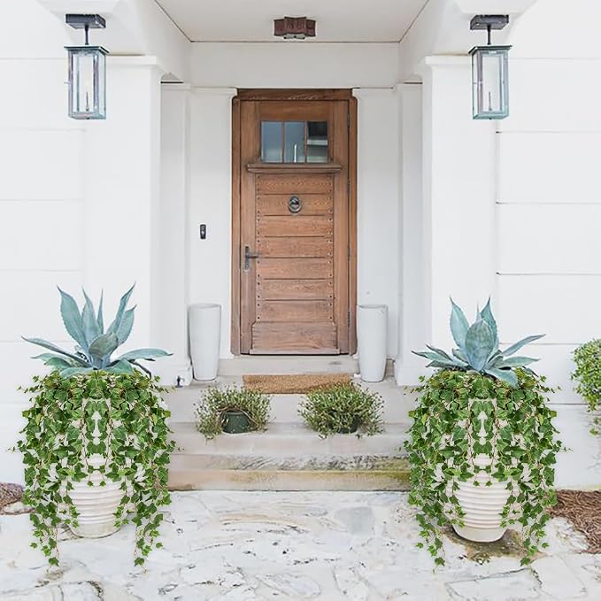 Hollyone Artificial Hanging Plants 35.4" Fake Ivy Vine Faux Ivy Leaves Fire and - Image 3