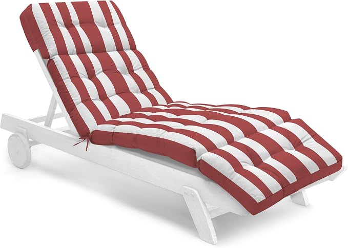 Outdoor Chaise Lounge Chair Cushion Waterproof 74.4 x 22 x 4.7 Inches Memory by Tycdiose