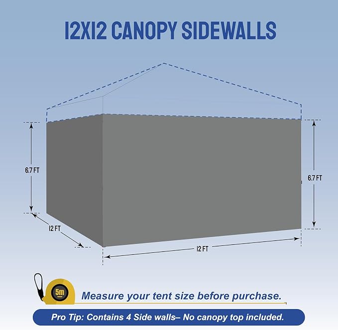 CROWN SHADES 12x12 Canopy Sidewalls - Image 2
