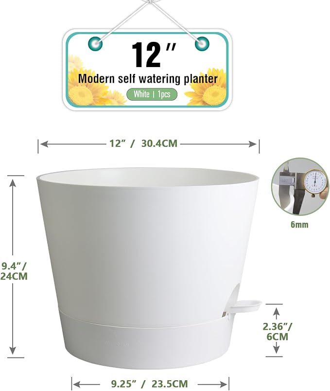 12 inch Large Self Watering Pots - Image 2
