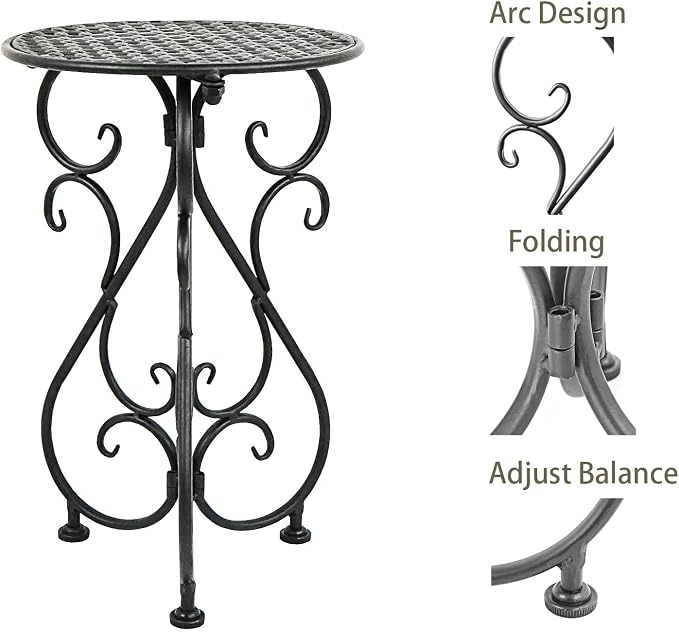 Metal Plant Stands 2 Pack, Heavy Duty Plant Pedestal 17" Tall, Single Flower - Image 6