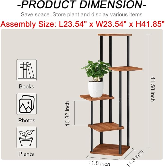 AZERPIAN Plant Stand 5 Tier Indoor Metal Flower Shelf - Image 4