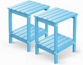 GREENVINES Adirondack-Outdoor-Side-Table | Set of 2 | 14 x 13 Inches | HDPE by GreenVines