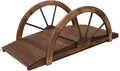 5 FT & 3.3 FT Wooden Garden Bridge, Stained Wood Arc Footbridge by Unknown