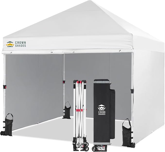 CROWN SHADES 10x10 Pop Up Canopy Tent Instant Commercial 1-Person Setup by CrownShades