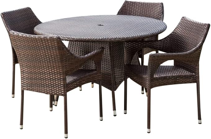 Christopher Knight Home Lorelai Outdoor Wicker Dining Set by ChristopherKnightHome