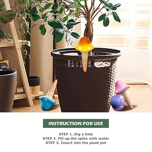 4 Pack Terracotta Watering Spikes, Vacation Self-Watering Planters Devices - Image 3
