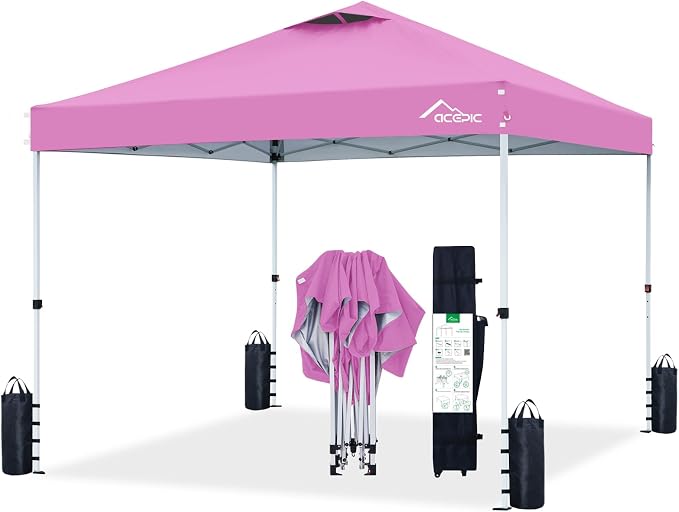 10x10 Pop Up Canopy Tent, 300D Silver-Coating Top, Pop Up Canopy Tent Instant by ACEPICOutdoor