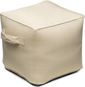 QILLOWAY Indoor/Outdoor Inflatable Stool, Ottoman Pouf Cube 16", All Weather by QILLOWAY
