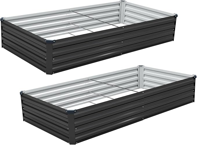 2 Pack 6x3x1FT Galvanized Raised Garden Bed Kit, Outdoor Metal Planter Box - Image 8