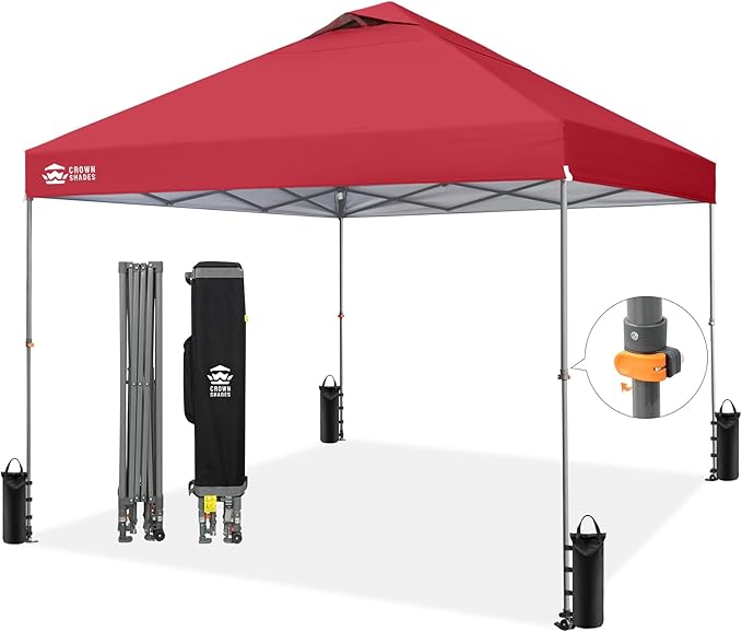 CROWN SHADES Adjustable Height on The Fly, 10x10 Pop Up Canopy by CrownShades