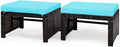 Tangkula 2 Pieces Patio Rattan Ottomans, All Weather Outdoor Footstool Footrest by TANGKULA