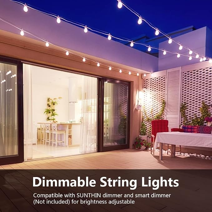 SUNTHIN White String Lights, 48ft White Outdoor Lights - Image 5