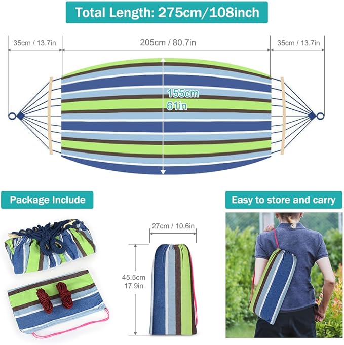 MOSFiATA Hammocks Portable Camping Hammock Upgraded 550lb Comfortable Fabric - Image 3