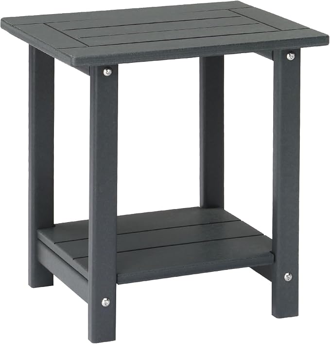 Outvita Adirondack Side Table, 16.5 Inch Square Outdoor End Table, HDPE Weather by Outvita