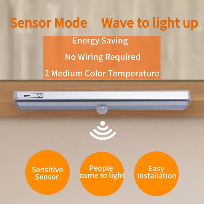 10LEDs Outdoor Sensor Step Light, 2 Pack RV Sensor LED Closet Light, Stick-On - Image 5
