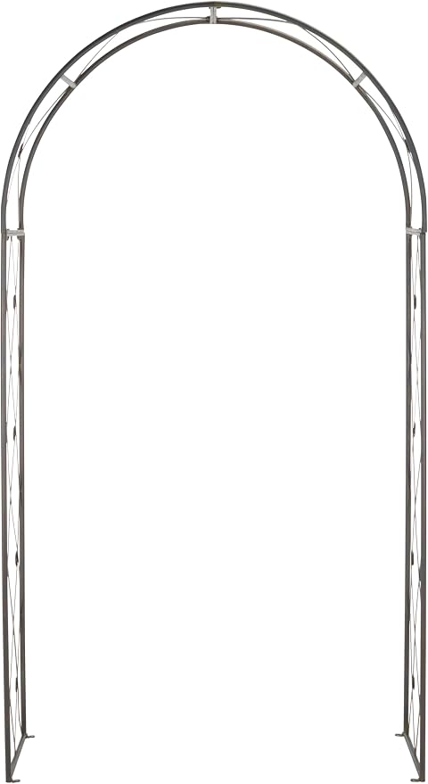 SAFAVIEH Outdoor Collection Atticus Black Rust Lattice Wrought Iron Arch Garden by SAFAVIEH