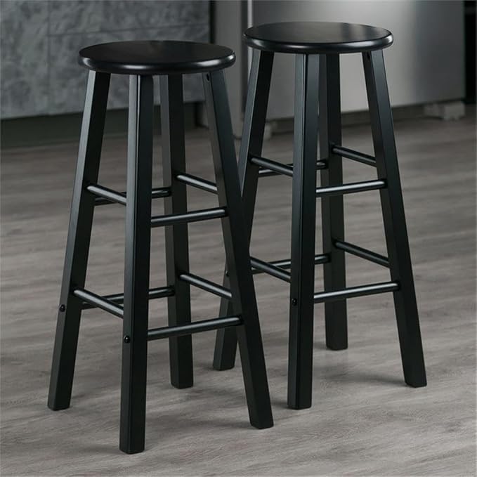 Winsome Element 2-Piece Counter Stool Set, Classic Backless Bar Chairs - Image 2