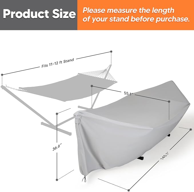 SUNCREAT Hammock Cover, Water-Resistant Polyester Hammock Stand Cover - Image 2