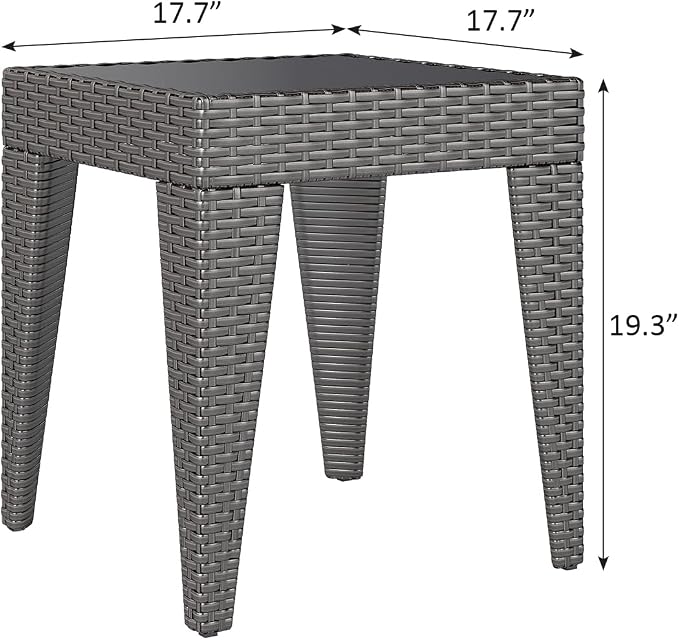 Kinfant Rattan Patio Side Table - Image 3