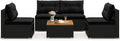 Tangkula 5 Piece Rattan Sofa Set, Outdoor Wicker Furniture Set w/Seat & Back by TANGKULA