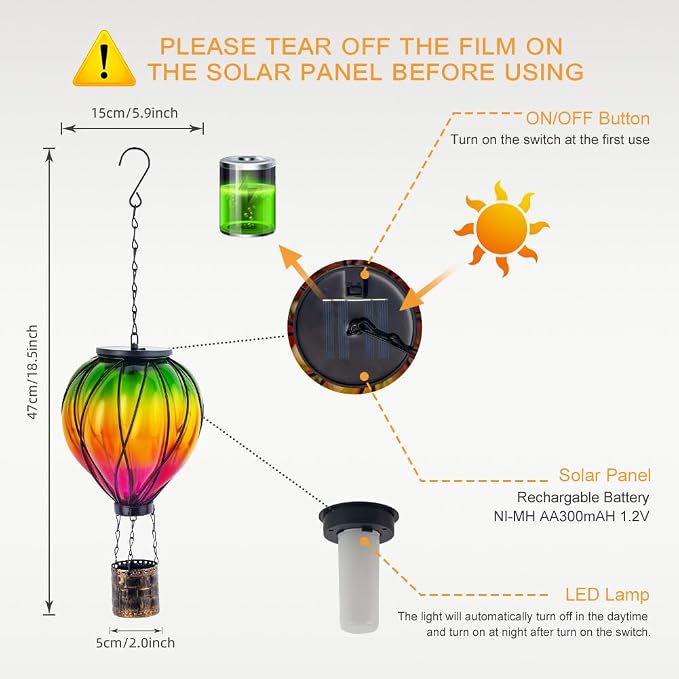 Colorful Solar Hot Air Balloon Lantern - Image 5