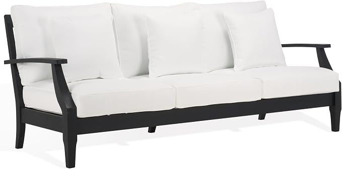 SAFAVIEH Couture Collection Martinique Black Solid Wood Indoor/Outdoor Patio - Image 4