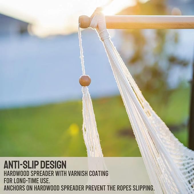 JoyView Hammock Chair with Spreader Bar Caribbean Hammock Swing Chair 300 LBS - Image 6