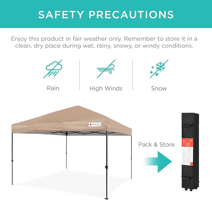 Best Choice Products 10x10ft Pop Up Canopy Tent, Outdoor Shade, 1 Person 1 - Image 5