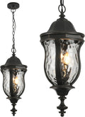 Large Outdoor Pendant Light Fixtures, 23.6'' Exterior Hanging Lantern Porch by SmeikeLighting
