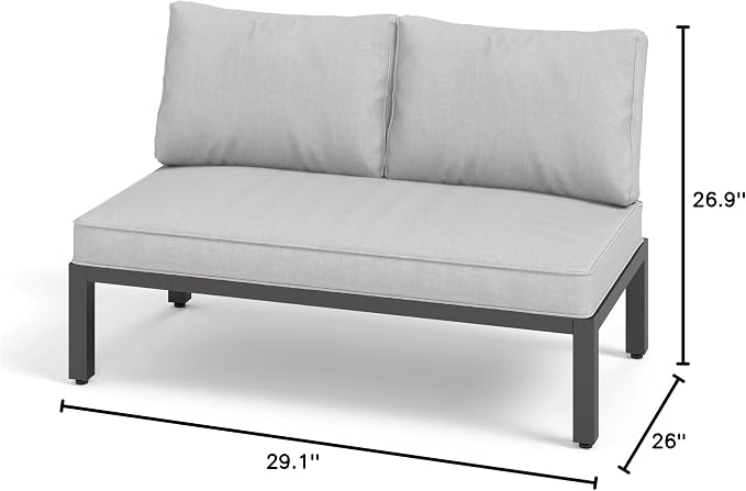 Sophia & William Outdoor Patio Furniture Set, Metal Sectional Sofa Set Patio - Image 6