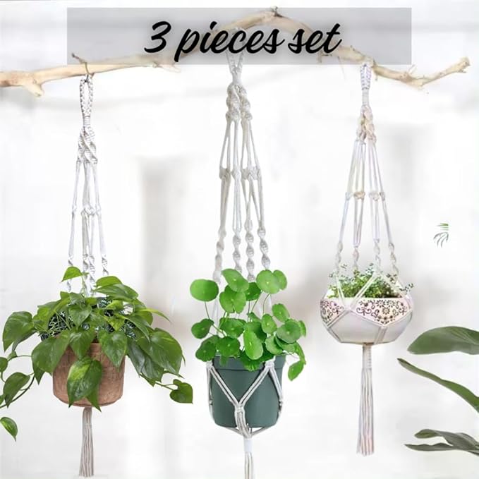 3 Pack Macrame Plant Hanger Indoor Hanging Planter - Image 5