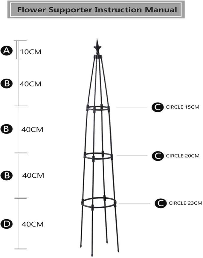 Garden Obelisk Trellis for Climbing Plants, 67inch lron Pipe Wrapped in Plastic - Image 5