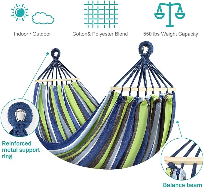 MOSFiATA Hammocks Portable Camping Hammock Upgraded 550lb Comfortable Fabric - Image 2