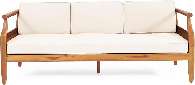 Christopher Knight Home Aston Outdoor 3 Seater Sofa, Upholstered Cushion Couch - Image 5