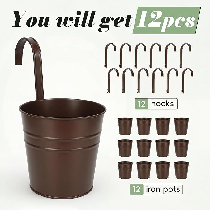 HowRU Hanging Flower Pots, Railing Planter Box - Image 4